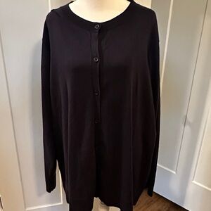Lane Bryant Womens Navy Button-Up Cardigan Size 26/28